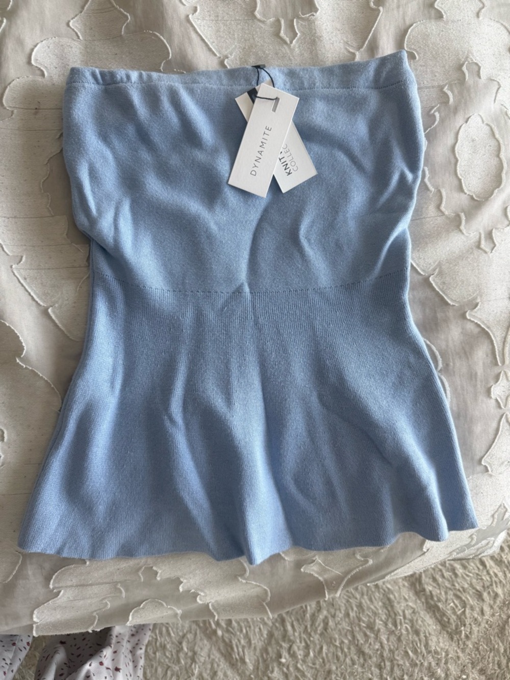 Dynamite Light Blue Strapless Top